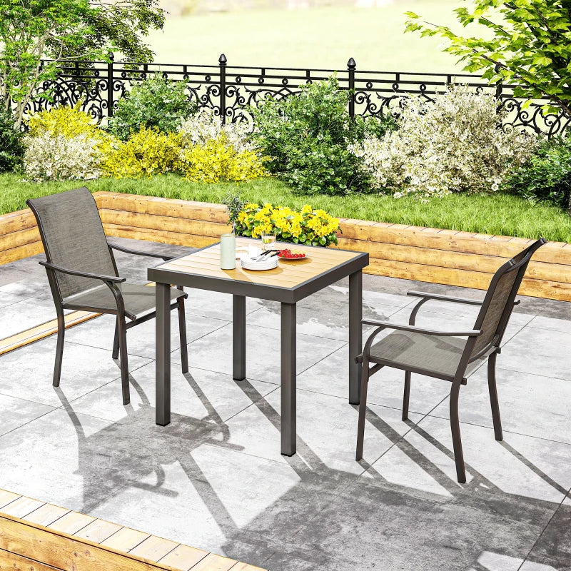 Patio Chairs Set of 2 with Armrest and High Backrest, for Backyard, Balcony, Porch, Poolside, Deck, Garden, Brown
