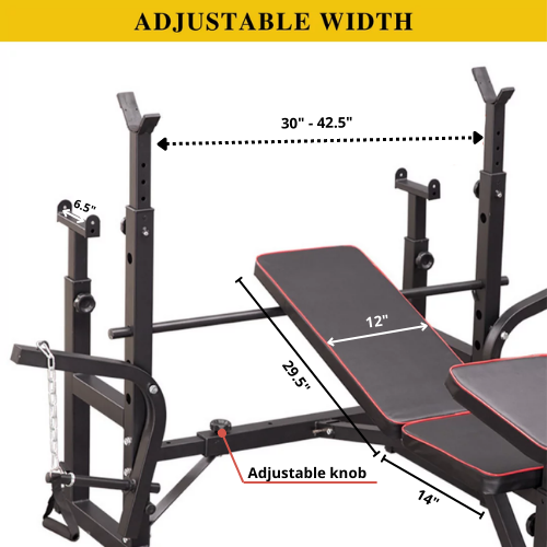 Adjustable Workout Bench with Weight Sets 