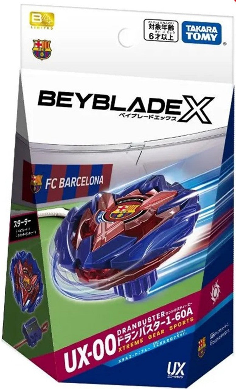 Takara Tomy Beyblade X Starter Set - Limited Edition BXG-18 (UX-00) Dranbuster-1-60A (Metal Coat: Blue) FC Barcelona Version 