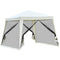 Outsunny 10x10ft Gazebo Tent Netting Patio Canopy Outdoor Party Activity Sun Shade Garden Sun Shelter Mesh Screen Walls Slant Leg Beige