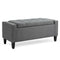 HOMCOM Linen-Touch Tufted Ottoman: Grey Fabric Bench with Flipping Top, Footstool for Living Room