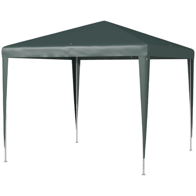 Outsunny 9' x 9' Portable Canopy Party Tent Gazebo Outdoor Sunshade for Weddings Parties with Dressed Legs, Dark Green 