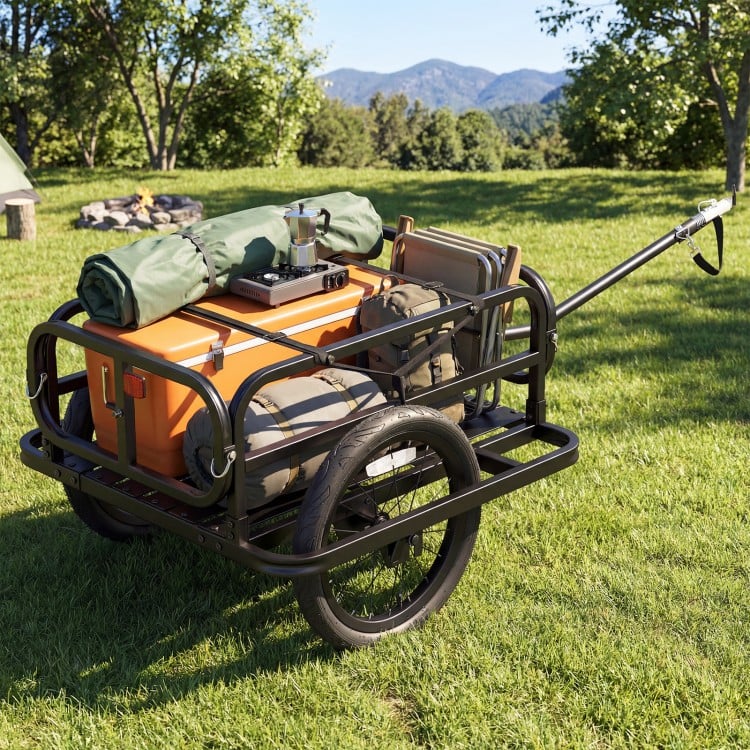 Bike Cargo Trailer Heavy-Duty Bicycle Wagon Cart with Universal Hitch-Black