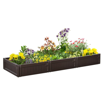 Outsunny 25"x8" Raised Garden Planter: Above Ground Box for Flowers, Herbs, Veggies, Outdoor 