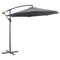 Outsunny Offset Patio Umbrella: 10ft Deluxe Banana Hanging Sunshade Crank Cross Base Grey