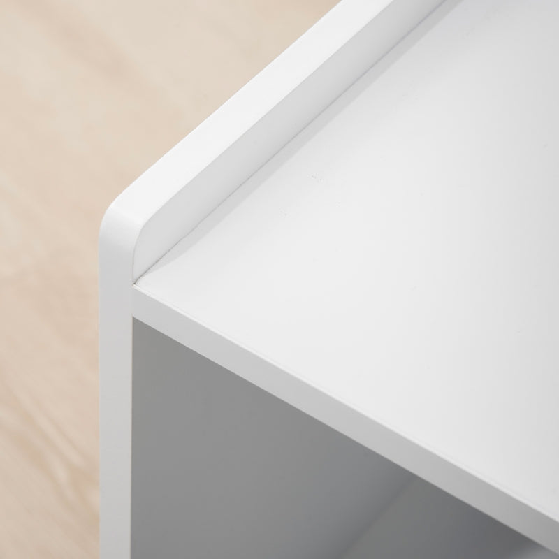 Hidden Cat Litter Box Furniture, Cat Litter Box Enclosure with Storage Compartments and Side Table Function, White