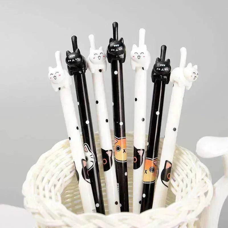 Black & White Cat Pattern Office School Supplies Gel Pen 