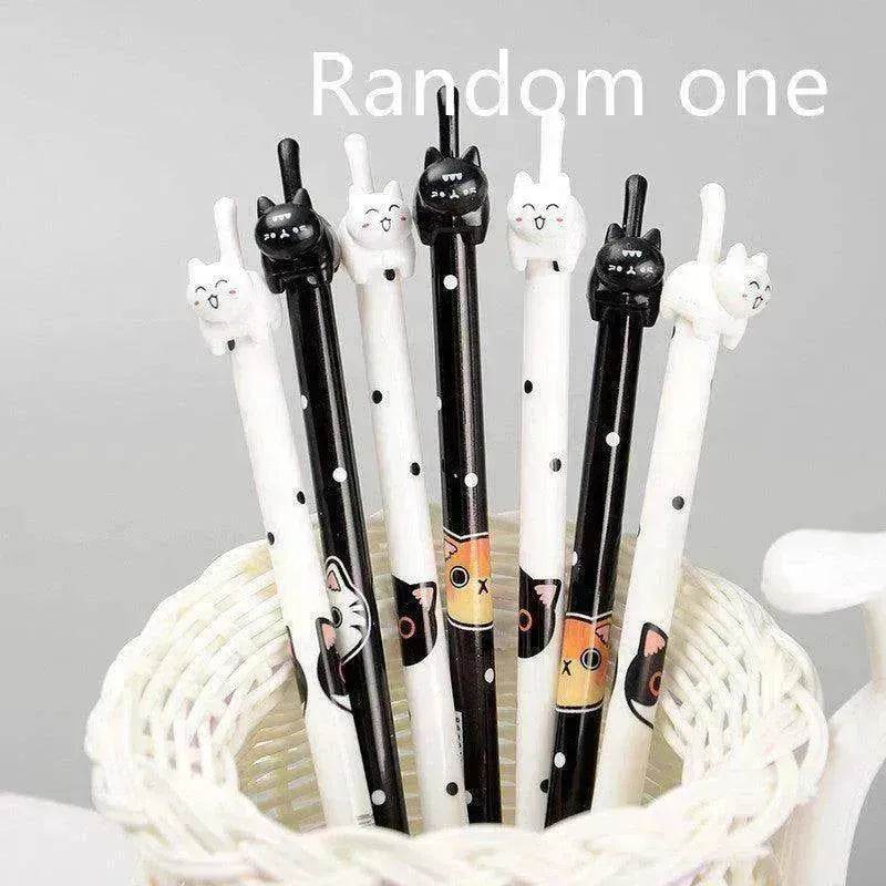 Black & White Cat Pattern Office School Supplies Gel Pen 