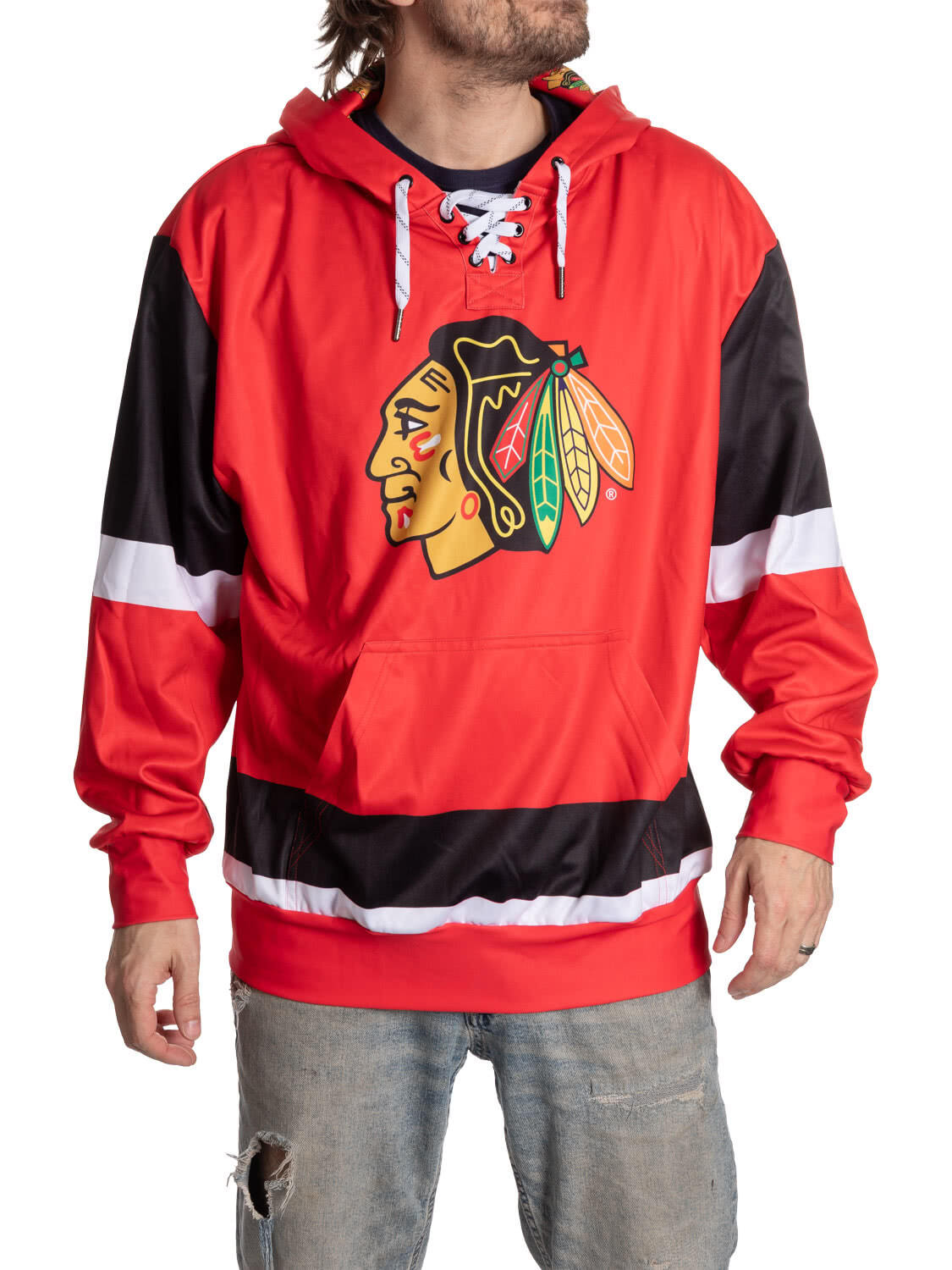 Chicago Blackhawks Hockey Lace Hoodie 