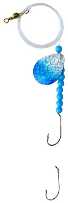 Double Hook Colorado Spinner – Blue Scale Blade Lure 