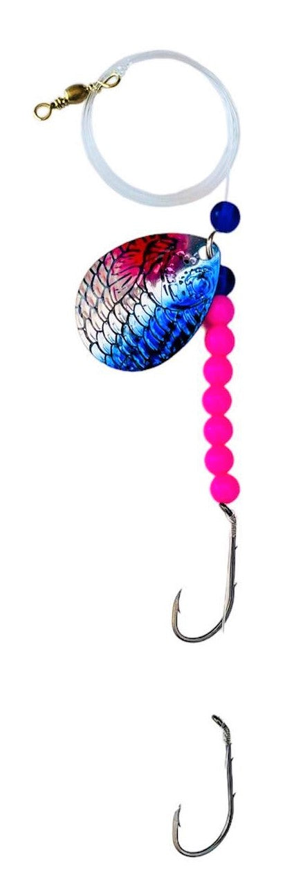 Double Hook Colorado Spinner – Blue Baitfish Blade Lure 