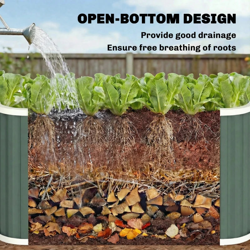 Galvanized Raised Garden Bed, Deep Rot Planter Box, Outdoor Garden Bed with Plant Labels, 5' x 2' x 2', Light Green