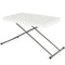 Outsunny Folding Outdoor Patio Table, 3-Level Adjustable Camping Table Picnic Table with HDPE Top, Steel Legs, White