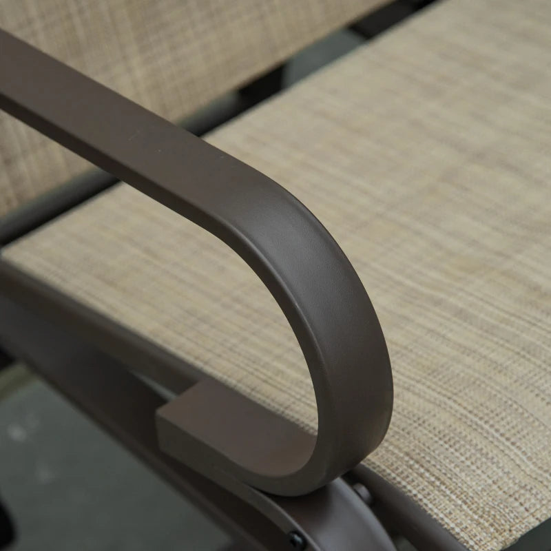 Patio Glider with Breathable Mesh Fabric, Outdoor Glider Chair, Garden Rocking Gliding Seat for Patio, Yard, Porch, Sand