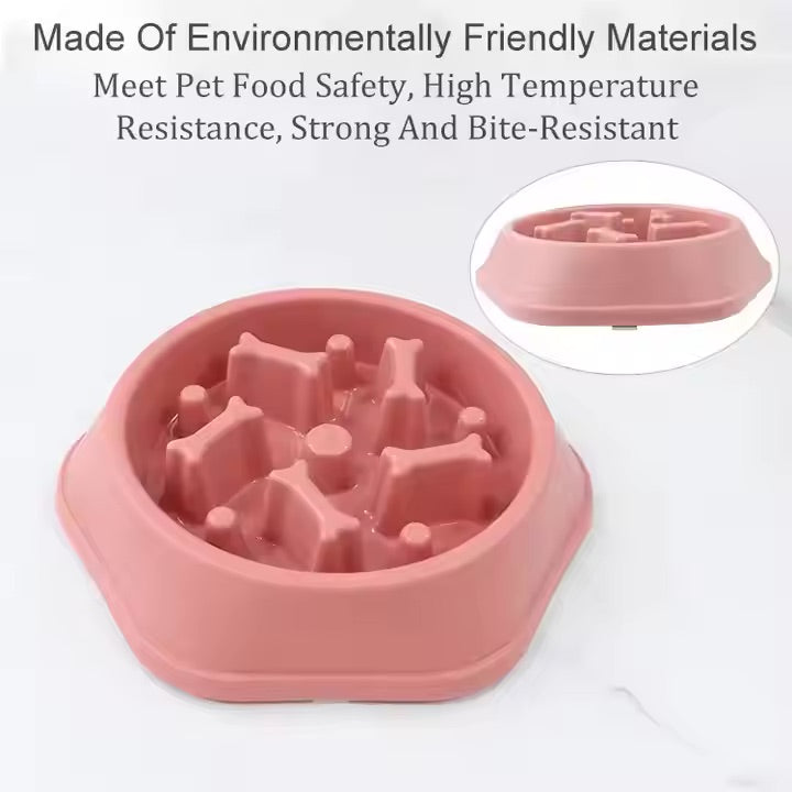 Slow Feeder Dog Bowl – Bone-Shaped for Healthy Eating 