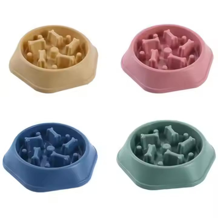Slow Feeder Dog Bowl – Bone-Shaped for Healthy Eating 