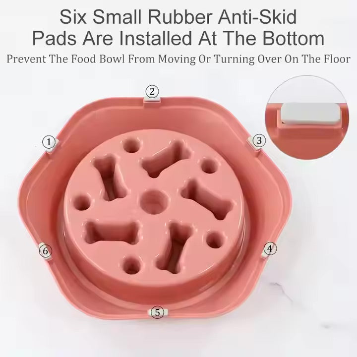 Slow Feeder Dog Bowl – Bone-Shaped for Healthy Eating 