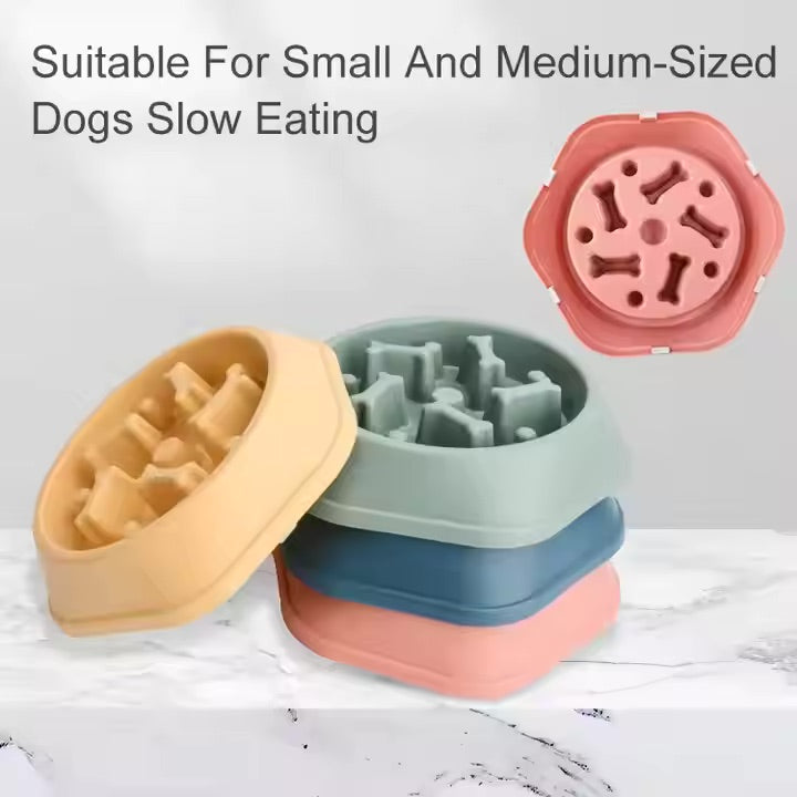 Slow Feeder Dog Bowl – Bone-Shaped for Healthy Eating 