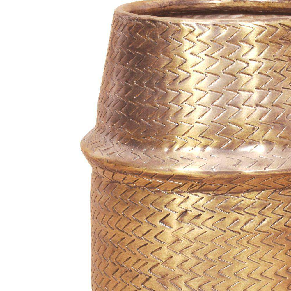 Bonita -Rattan Brass Finish Planter 