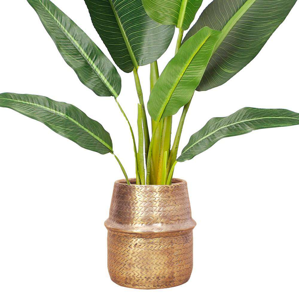 Bonita -Rattan Brass Finish Planter 