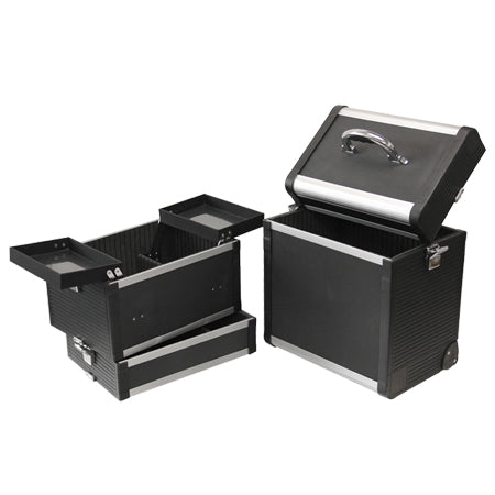 TZ Case ABM-301T BD Wheeled Three Section Beauty Case Black Dot