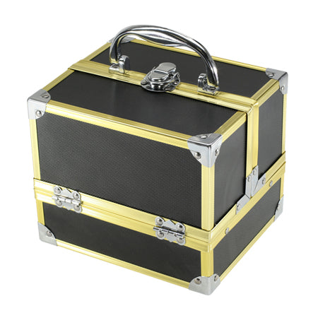 AB - 14 Ver Beauty de ct. Vecchia Train Makeup Case Makeup Artist Case, Golden