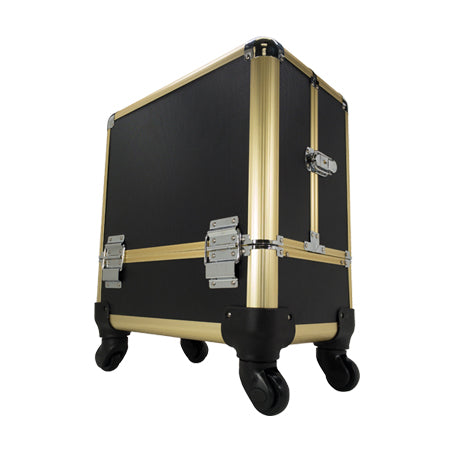 TZ Case AB-111T GGS Wheeled Beauty Spinner Makeup Case Organizer Gold Stripe