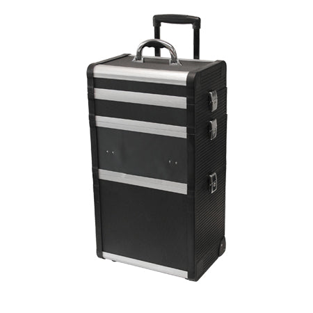 TZ Case ABM-301T BD Wheeled Three Section Beauty Case Black Dot