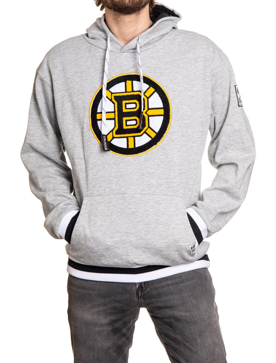 Boston Bruins "Muskoka Style" Premium Chenille Woven Logo Hoodie 