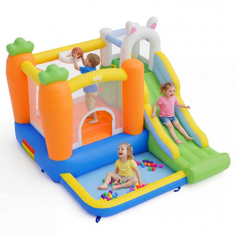 Bounce House for Kids 3-12 with Climbing Wall and 480W Blower for Backyard Party