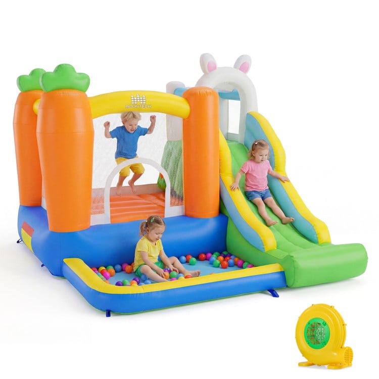 Bounce House for Kids 3-12 with Climbing Wall and 480W Blower for Backyard Party