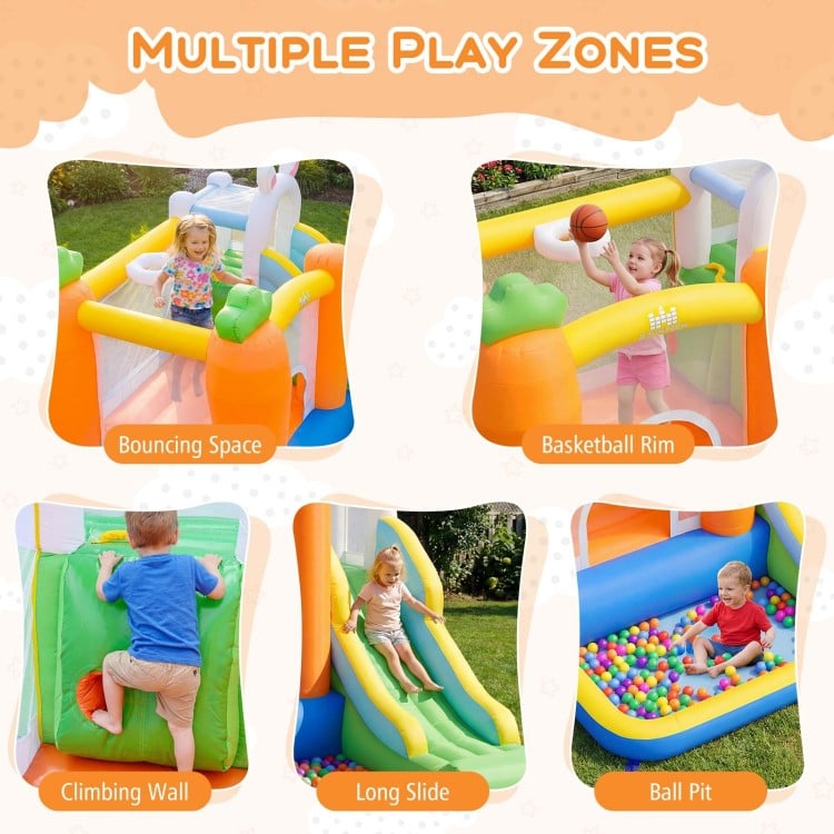 Bounce House for Kids 3-12 with Climbing Wall and 480W Blower for Backyard Party