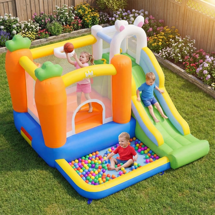 Bounce House for Kids 3-12 with Climbing Wall for Backyard Party