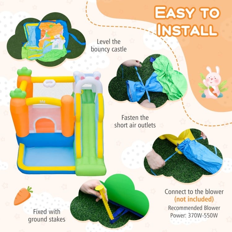 Bounce House for Kids 3-12 with Climbing Wall for Backyard Party
