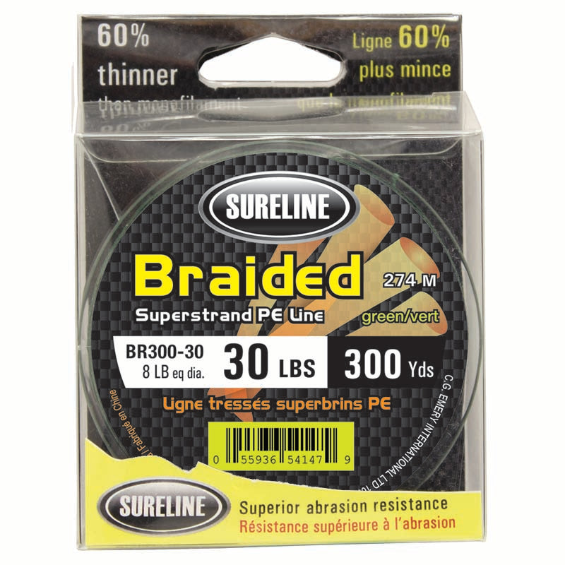 Sureline PE Braided Superstrand Fishing Line Green 300yds 
