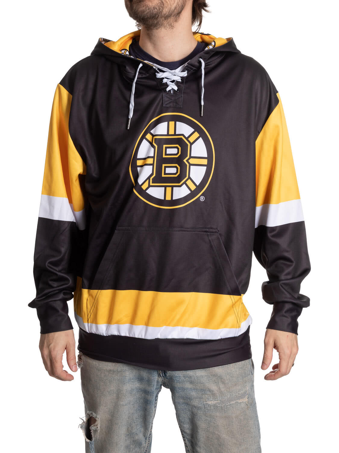 Boston Bruins Hockey Lace Hoodie 