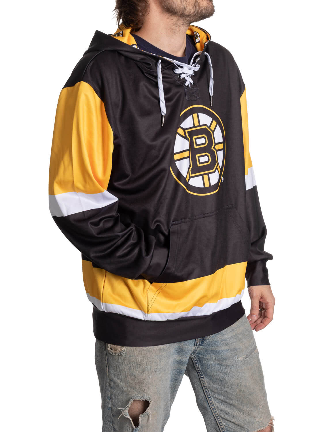 Boston Bruins Hockey Lace Hoodie 