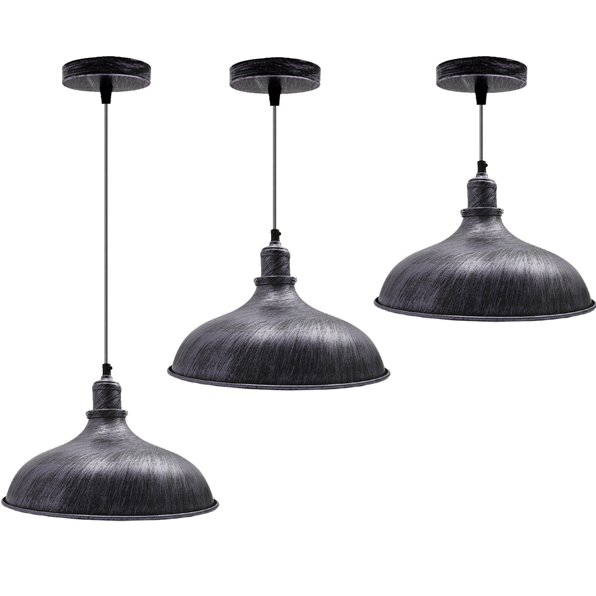 Vintage Barn Brushed Silver Hanging Pendant Light~1434 