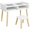 Qaba Versatile 3-in-1 Kids Activity Table & Chair Set, Perfect for Play, Drawing, Reading, Grey, Ideal for Nursery & Playroom