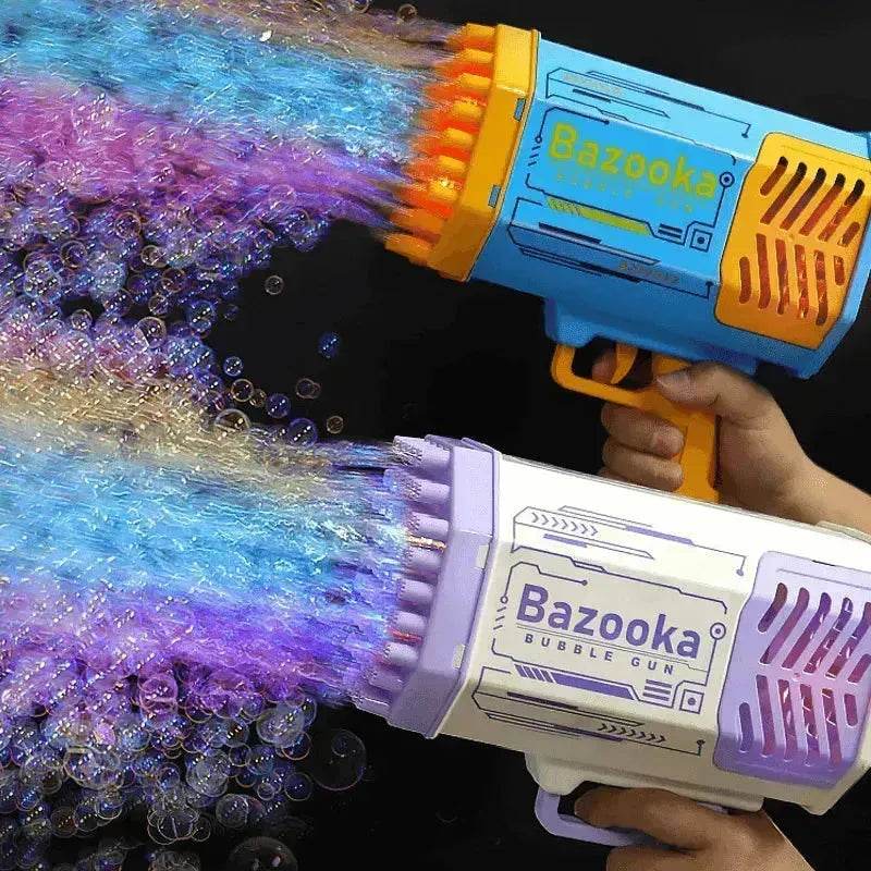 Bubble Gun Rocket 69 Holes Soap Blower With Light 