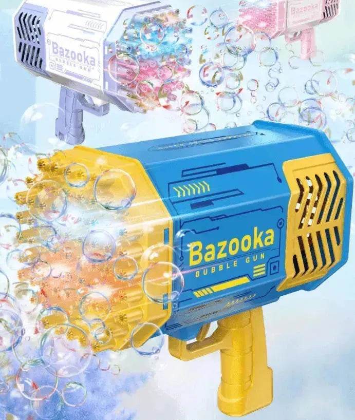 Bubble Gun Rocket 69 Holes Soap Blower With Light 