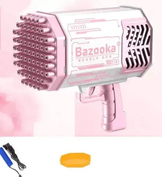 Bubble Gun Rocket 69 Holes Soap Blower With Light 