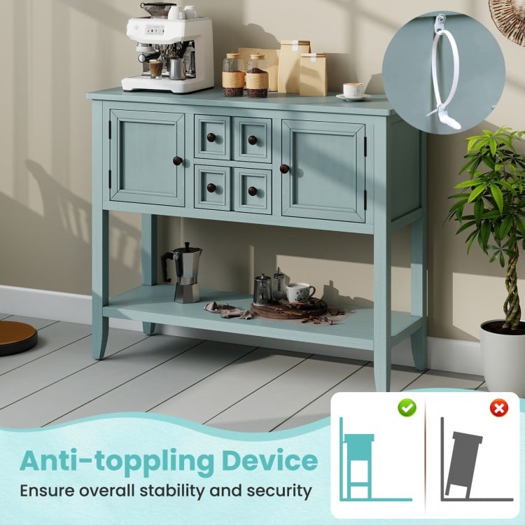 Buffet Sideboard Cabinet with 2 Doors and 2 Drawers-Blue