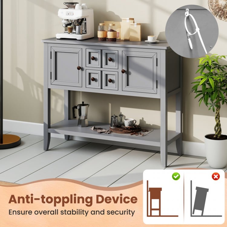 Buffet Sideboard Cabinet with 2 Doors and 2 Drawers-Gray