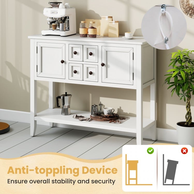 Buffet Sideboard Cabinet with 2 Doors and 2 Drawers-White