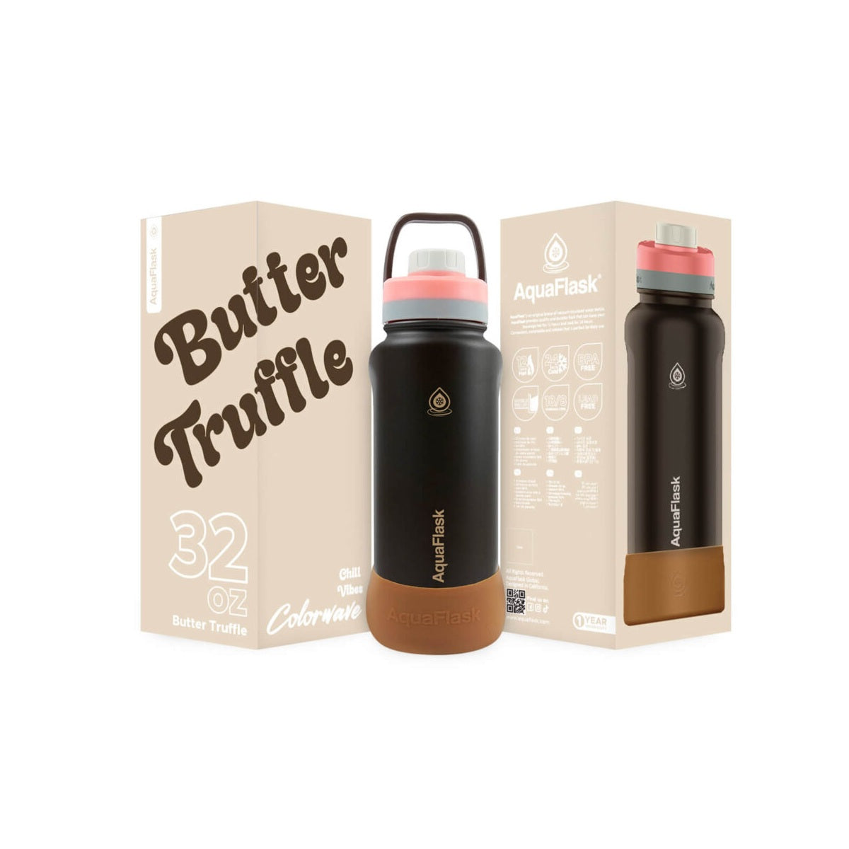 Aqua Flask Colorwave 32oz – Stainless Steel, Vacuum Insulated, Hot & Cold, Leak Proof, Travel & Office Bottle 