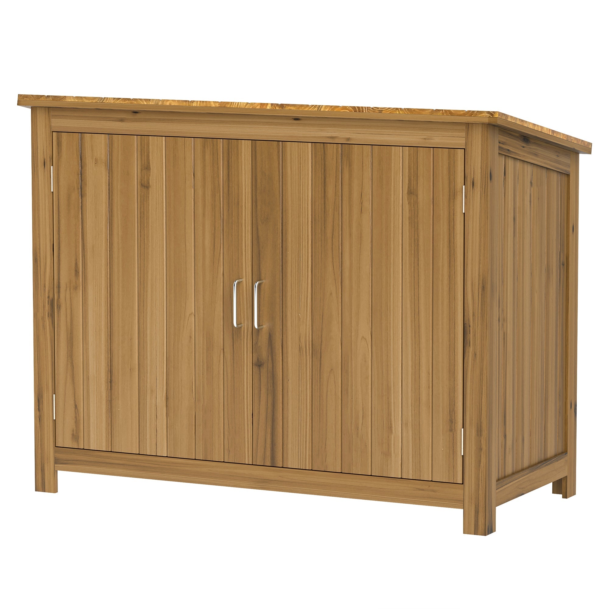 Outsunny Wooden Garden Shed, Compact Outdoor Storage Cabinet with 2 Shelves and 2 Doors for Patio, Deck, Lawn, 43" x 20" x 34" 