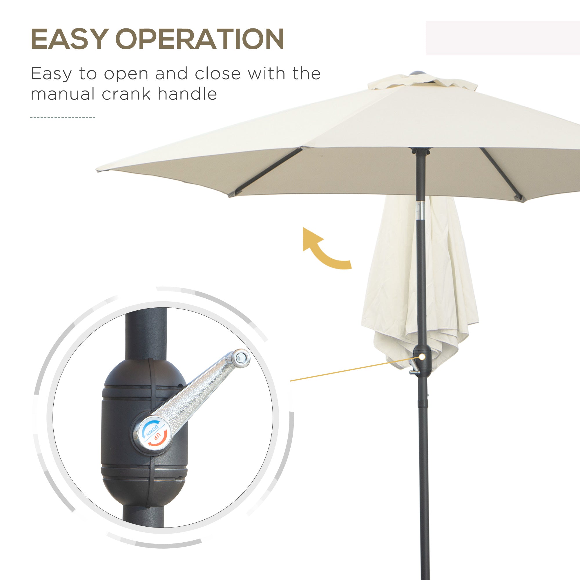 Outsunny 9' Patio Umbrella w/ Crank Handle Tilt Canopy Market Sunshade 