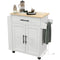 Rolling Island with Wheels for Kitchen, Kitchen Island on Rollers with Power Outlets, Drawer and Doors