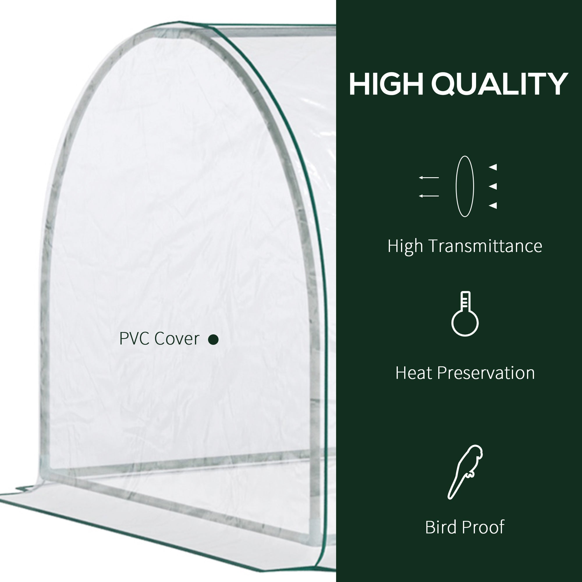 Outsunny Transparent Mini Greenhouse: 99"x39"x32" Portable Hot House with Zippered Doors for Indoor/Outdoor 
